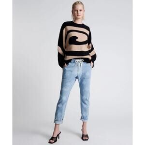 NWT-ONETEASPOON Ace‎ of Spades Boyfriend Blue Jeans Pull On Denim Sz:XXS Ret$180